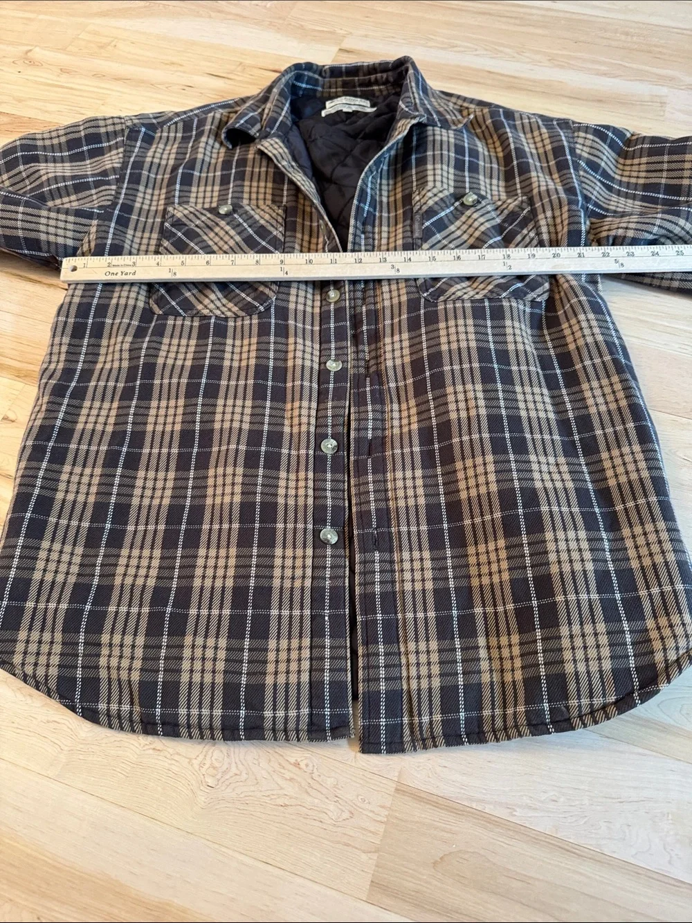 Columbia Men’s Quilted lined Plaid Shirt Shacket Jacket-L
